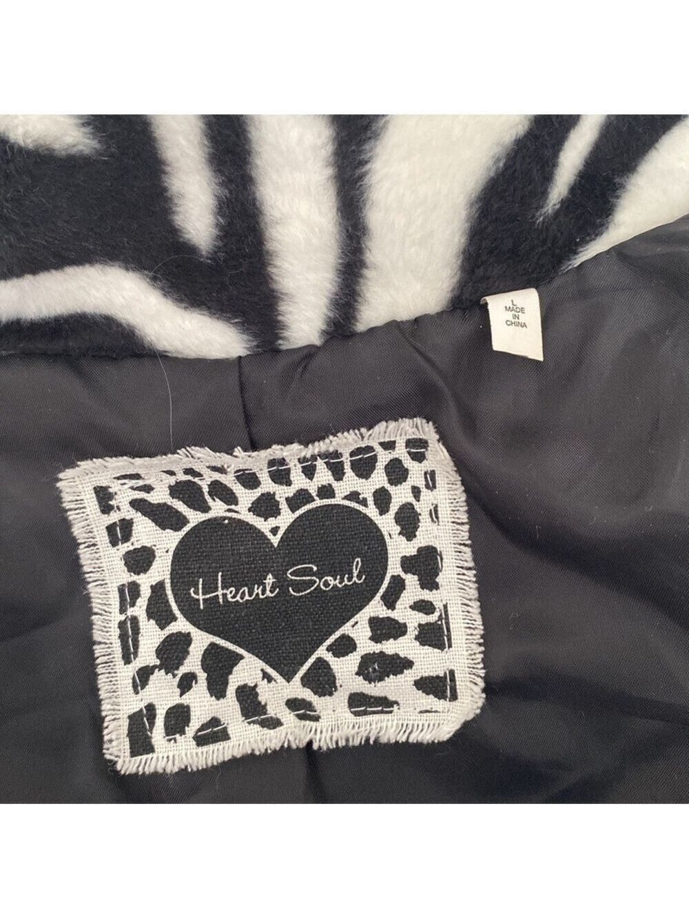 NWOT heart soul zebra lux faux fur zebra trench coat - Picture 12 of 15